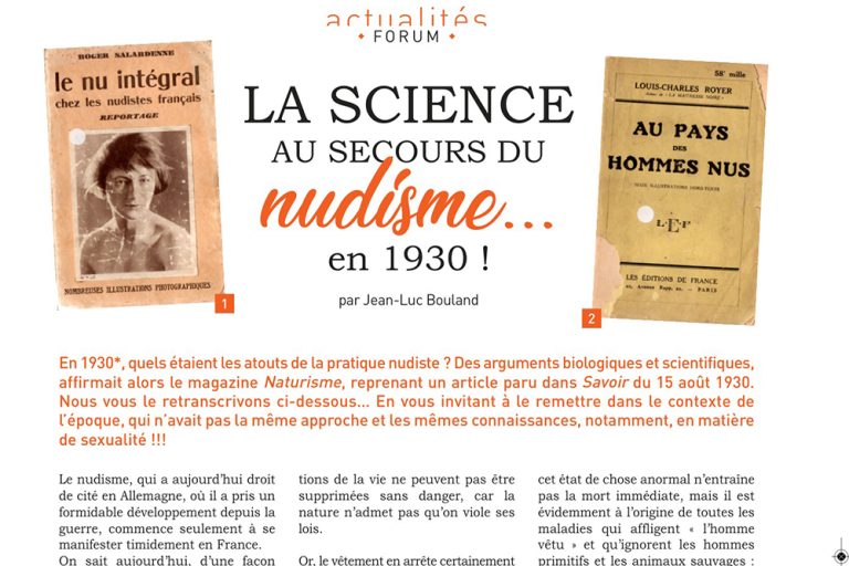Sciences et naturisme, accordées en 1930