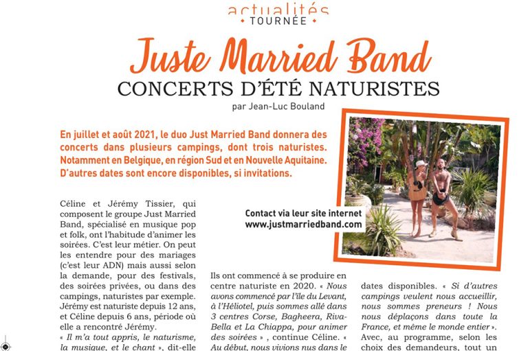 Just married Band, des musiciens très naturistes