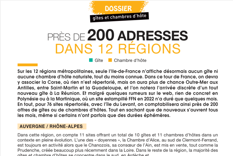 Des gîtes et chambres d’hôtes en augmentation
