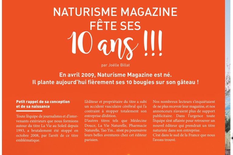 Naturisme Magazine marque ses 10 ans