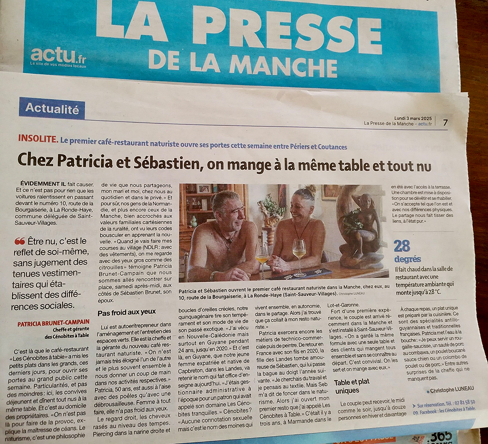 A table chez des naturistes normands