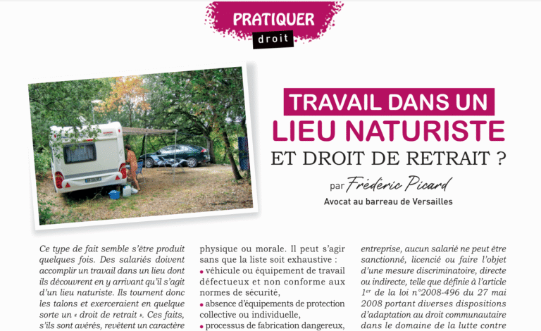 Naturisme et droit de retrait