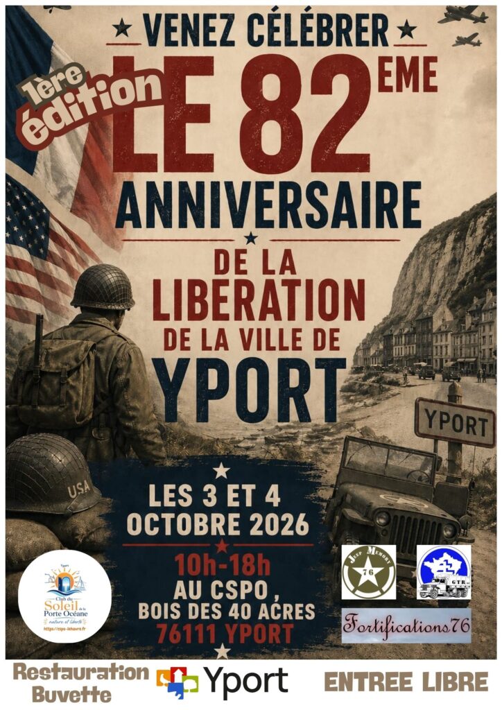 82ème anniversaire de la libération de la ville d’YPORT, organisé par le CSPO les 3 et 4 octobre 2026