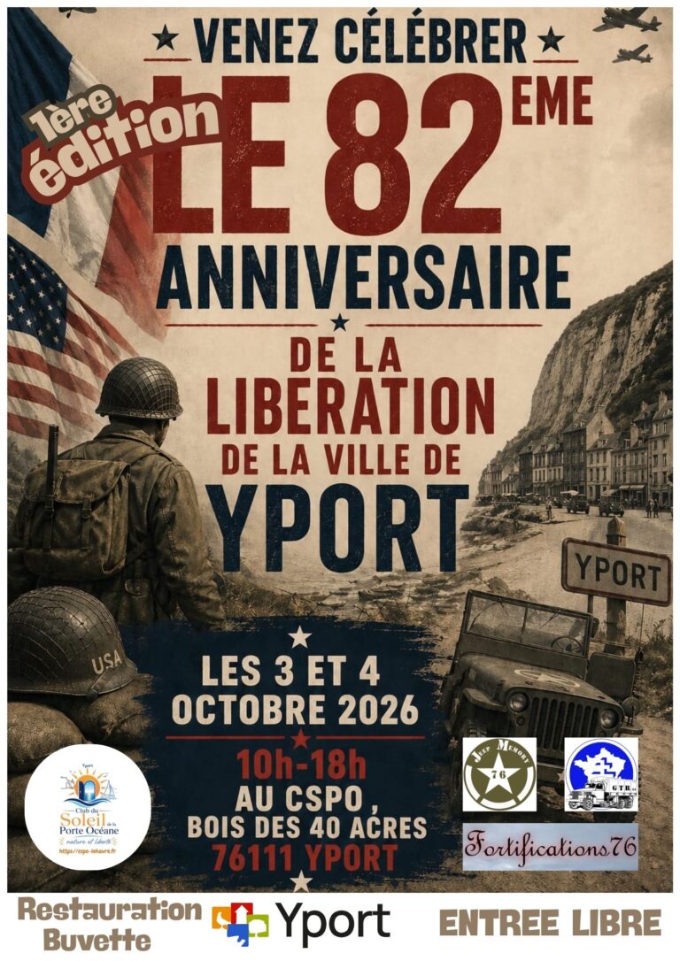 82ème anniversaire de la libération de la ville d’YPORT, organisé par le CSPO les 3 et 4 octobre 2026