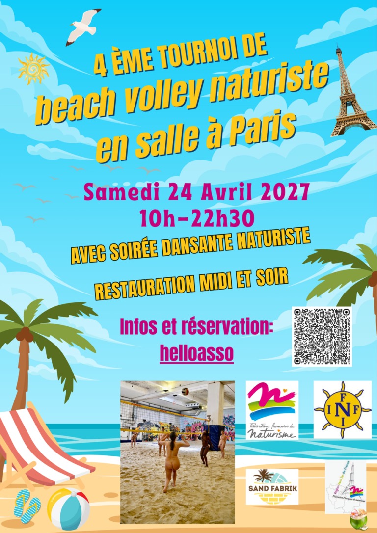4ème Tournoi de Beach Volley à PARIS le samedi 24 avril 2027 avec soirée dansante