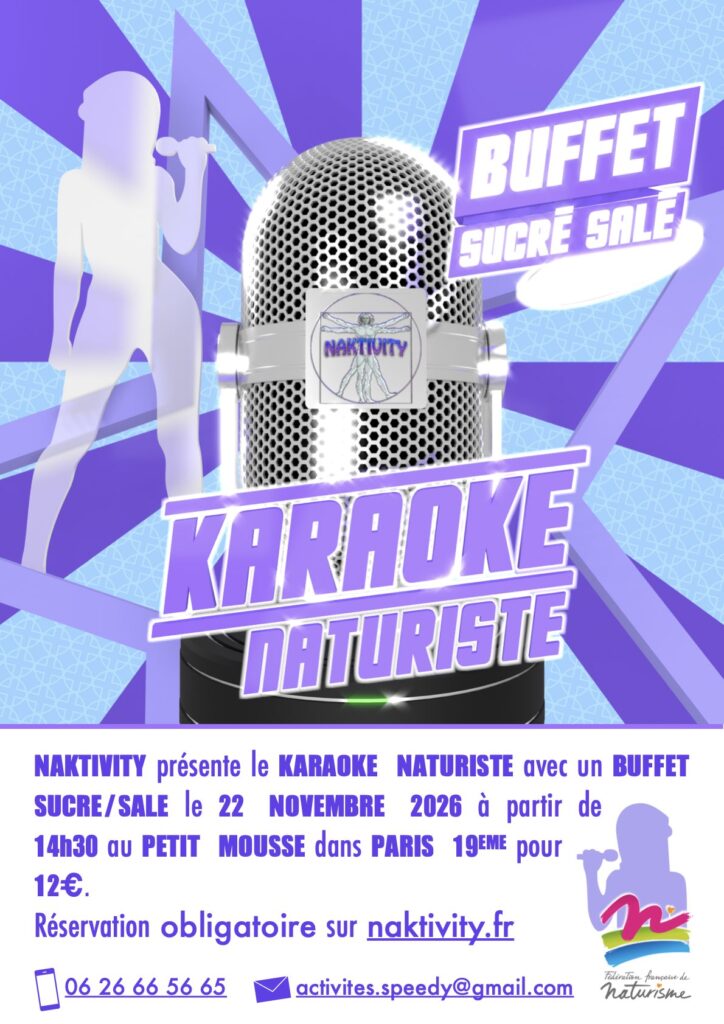 Karaoké Naturiste avec NAKTIVITY dimanche 22 novembre 2026